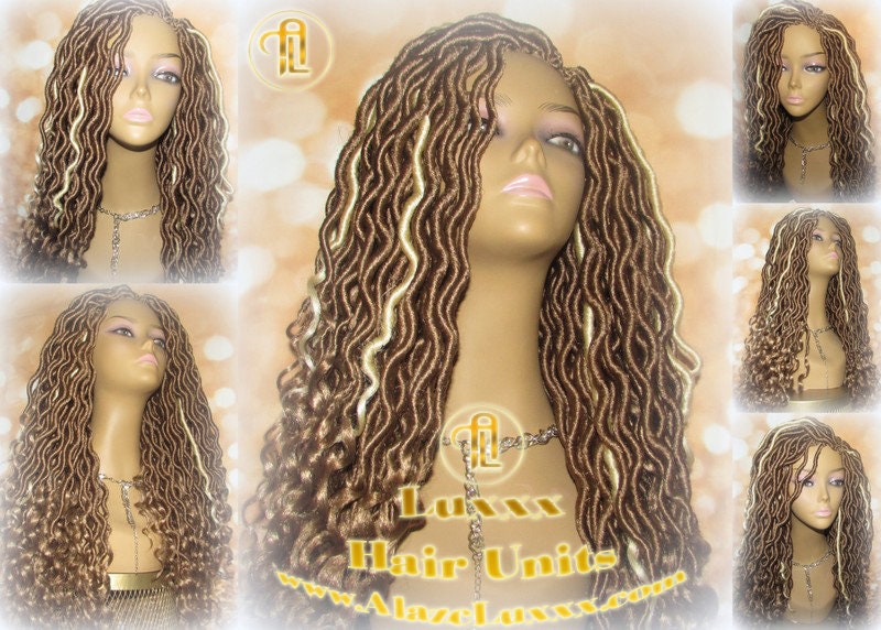 Synthetic Wig Dread Platinum Honey Blonde Gypsy Bohemian Boho Kawaii #27 #613 Wavy NEW Marley Dred Lock Crochet Braid Wig Hair Braided Wig