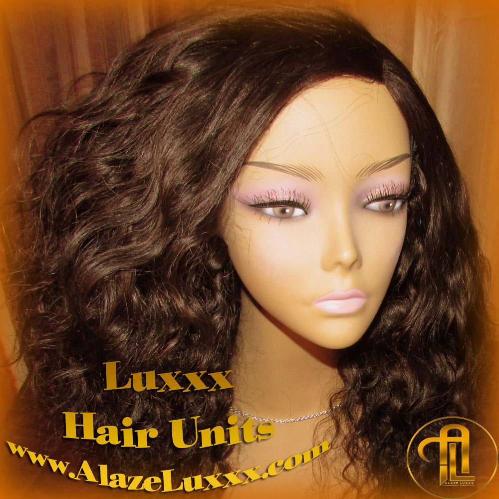 Virgin Hair Unit WIG 12 In Body Brown Natural Middle Part Wave New Lace Front Curly Wavy Short Bob Closure HUMAN Hair Remi Protective Style
