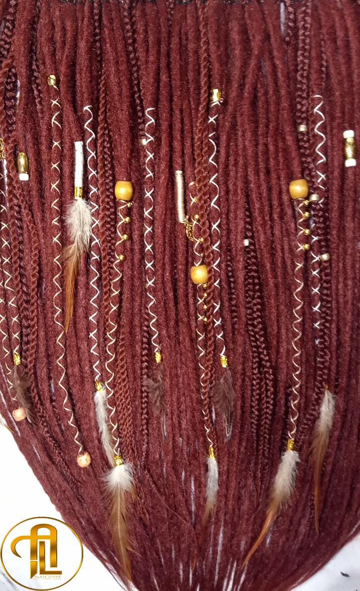 Ginger 350 Single End SE Set Kit Synthetic Soft Crochet Boho Dread Braid Hair Wraps Extensions Textured Single Loop Dread