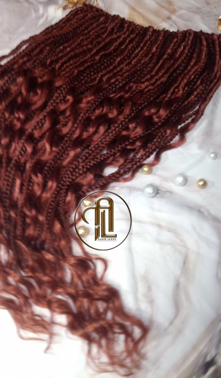 Boho Dread Braid Single Ended Ginger Red Burnt Orangish SE 75 Piece Set Mixed Soft Crochet Hair Wrap Extension Texture Natural Realistic