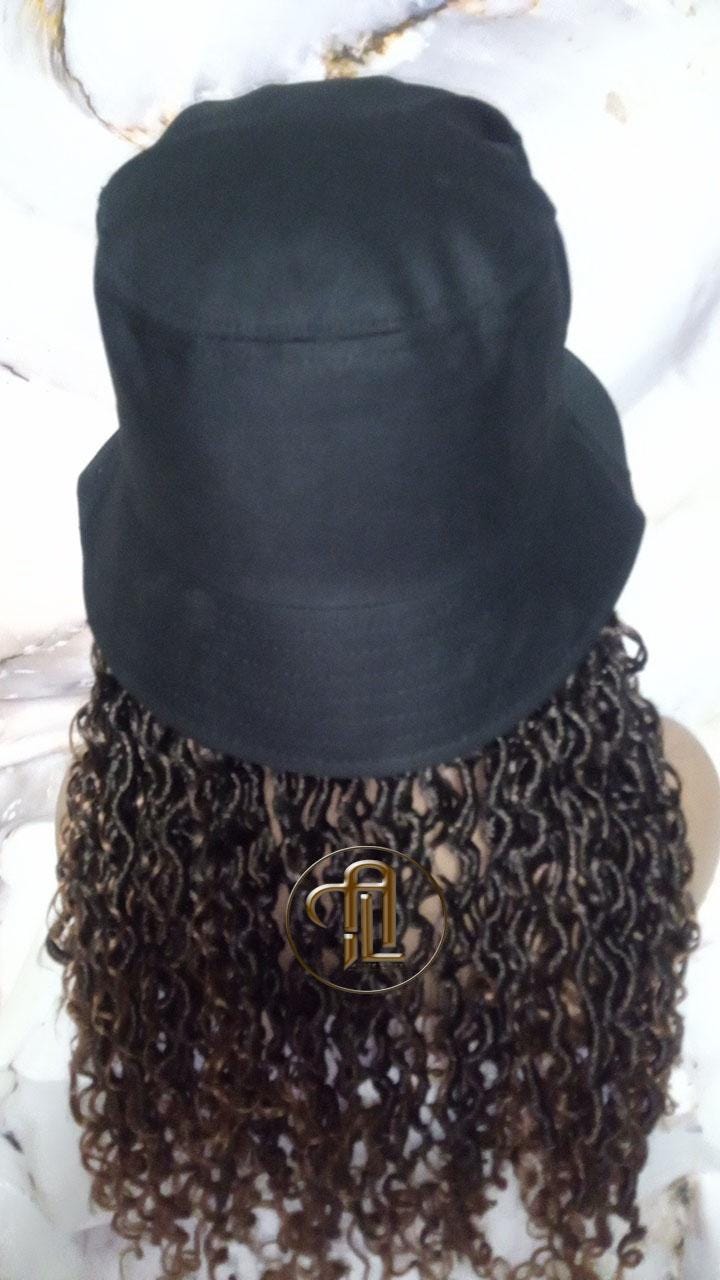 Bucket Hat Boho Goddess Locs Ombre Brown Blonde Loc Wig Hat Faux Locs Hat Wig Dreads Locs Cap Alopecia Chemo Hair Thinning Fisherman Hat