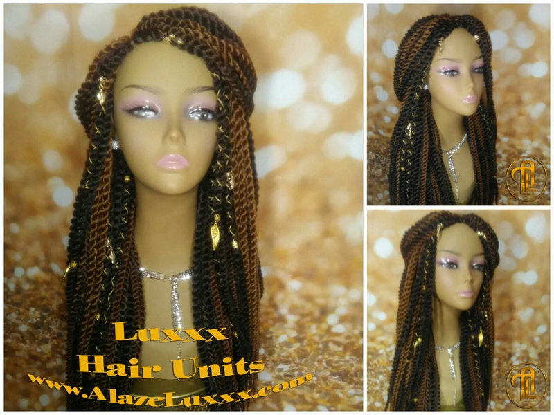Long Brown Large Senegalese Twist Wig Unit! Big Straight Auburn #4 #30 Crochet Jumbo Twist Braided hair charms wig maker hair braiding
