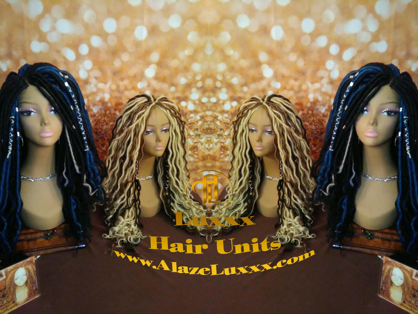 16in Goddess Faux Dread Locs Wig Unit! Blonde #613 #27 Wavy NEW Festival! Marley Dred Dread Lock Twist Wig Crochet Rave Hair Coachella Wig