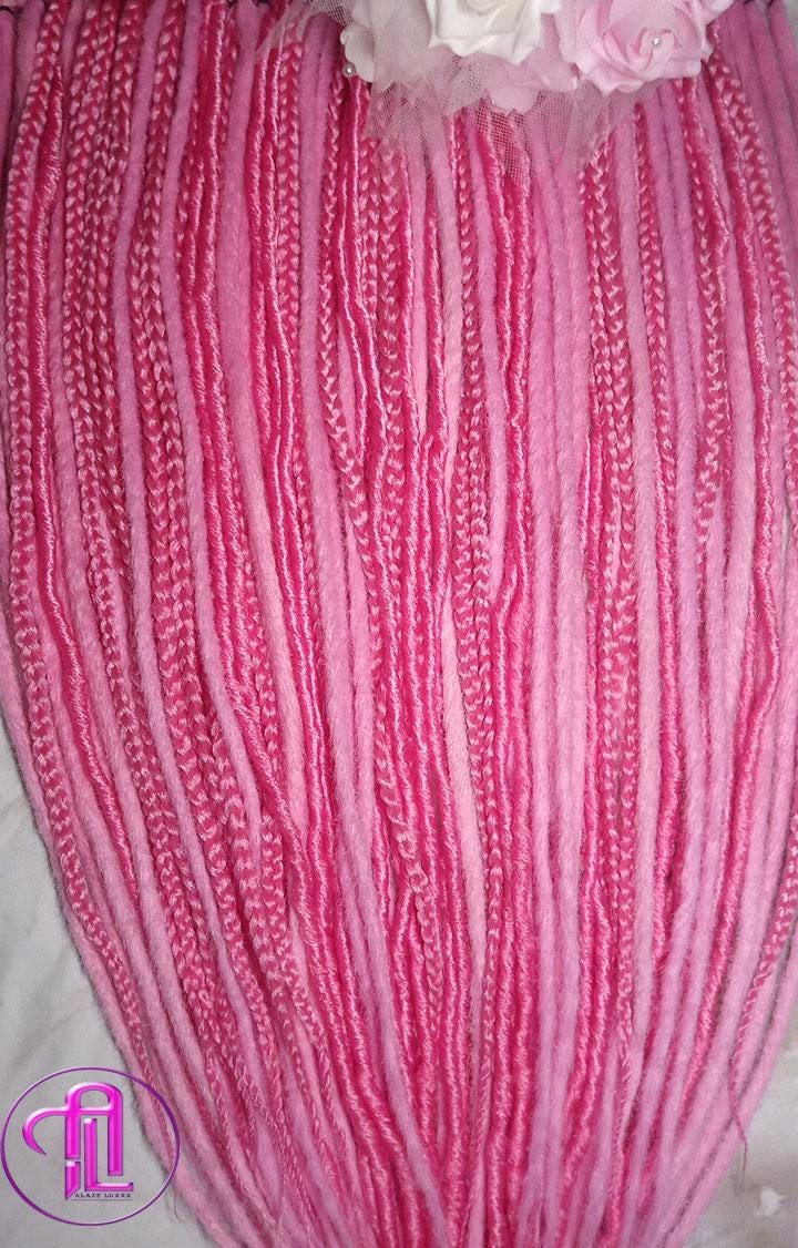 Single End Hot pink Light pink SE Set Straight wavy dreads textured braid Bohemian synthetic dreadlock Soft Boho Dread Braid Hair Extension