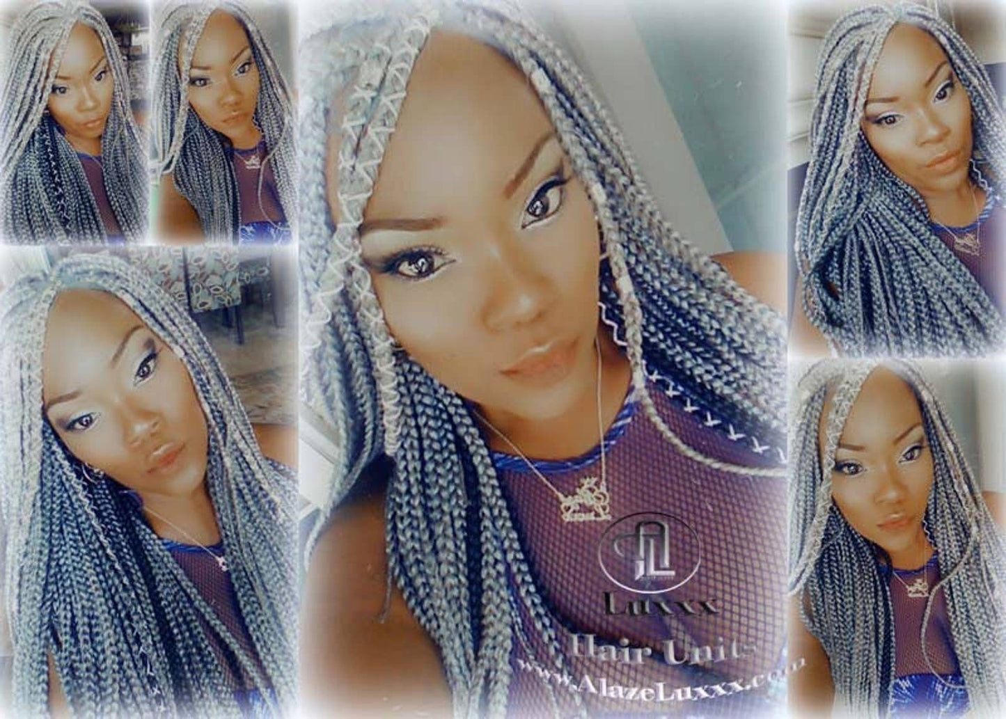 Box Braid 44 51 Wig Grey Gray Silver Lace Baby Hair Storm Long Medium Straight Glueless! Braid Lace Wig Pre Stretched Braiding Hair