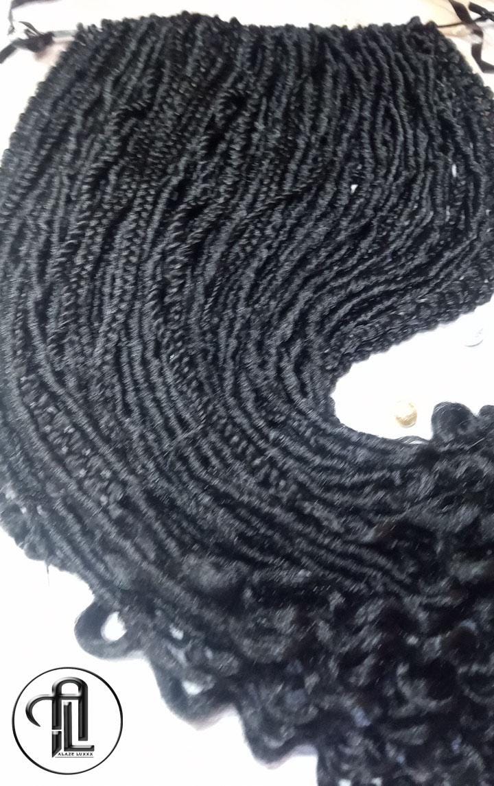Hair Extensions Wavy Curly SE 75 Piece Kit Goth Mixed Witch Boho Dread Braid Hair Textured Nordic Black Dreadlock 1b braids twist plaits