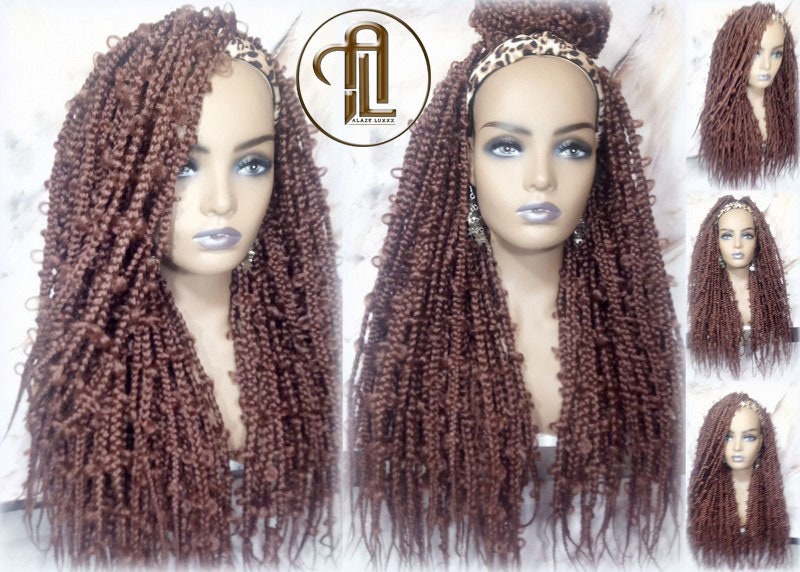 Headband Wig Butterfly Jungle Braids Brown 30 Box Braids Gypsy Bohemian Boho Wig Blonde Long Straight Waterfall Hair Braided Wig