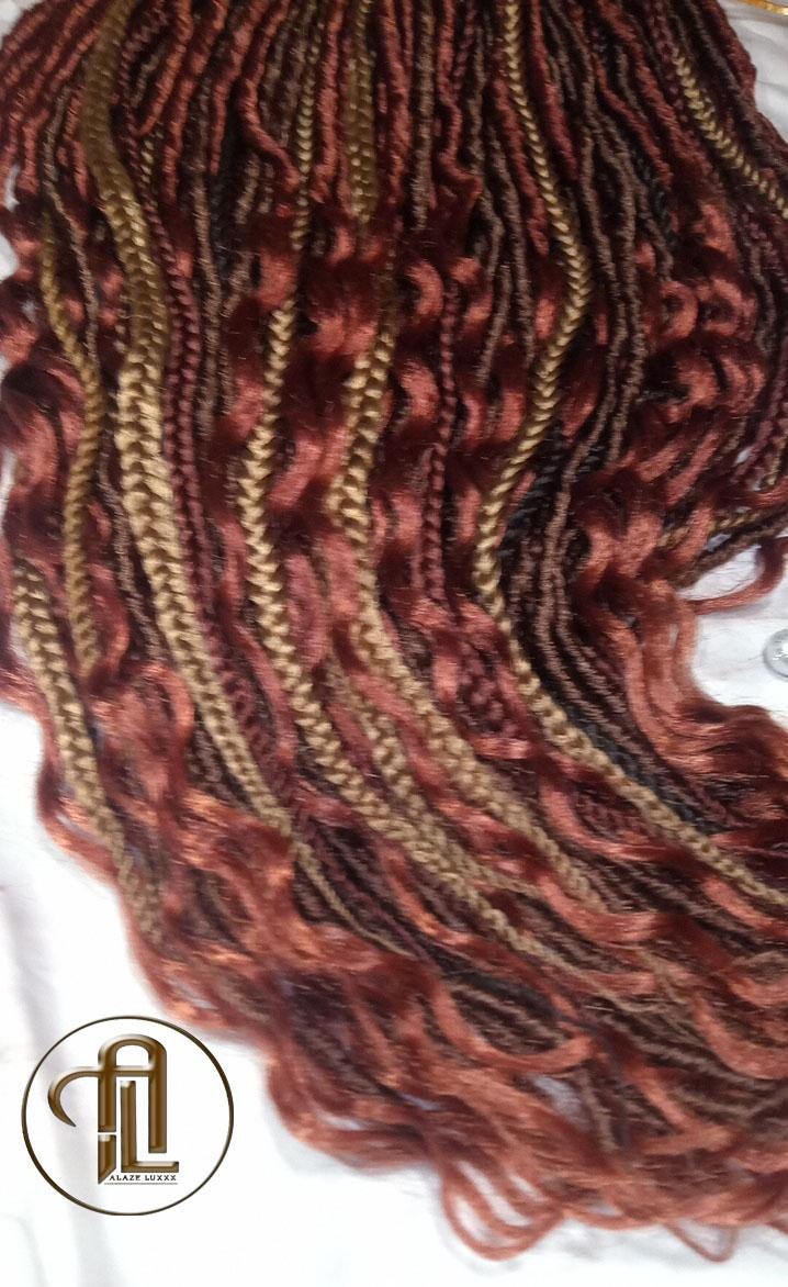 Soft Textured Dreads Single Ended Brown Blonde Ginger 350 SE 75 Piece Set Soft Crochet Boho Dread Braid Hair Wrap Extension Wavy Curly