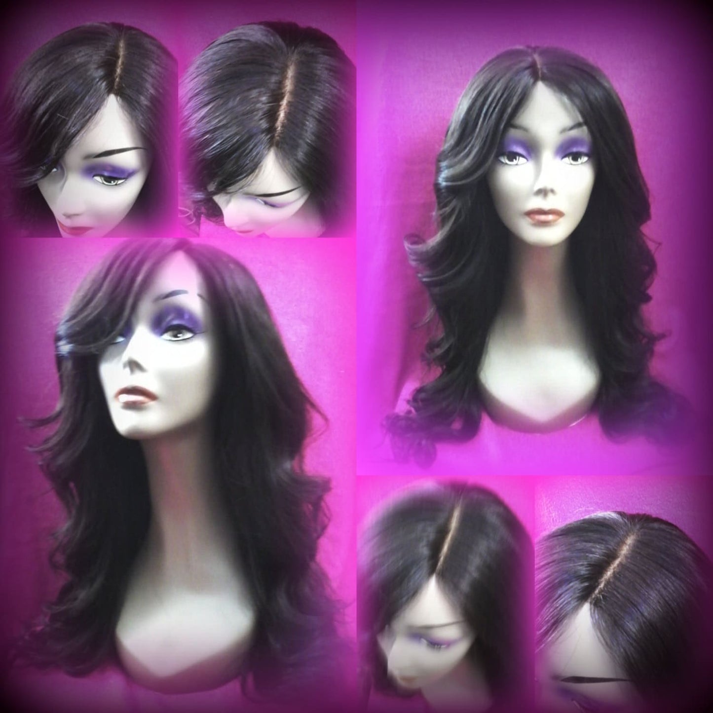 Virgin Hair Unit WIG Middle Part 20 Inch Custom Unit Lace Front Celebrity Kim Kardashian Wig Look New Hair Trend Long Pretty Beautiful Hair