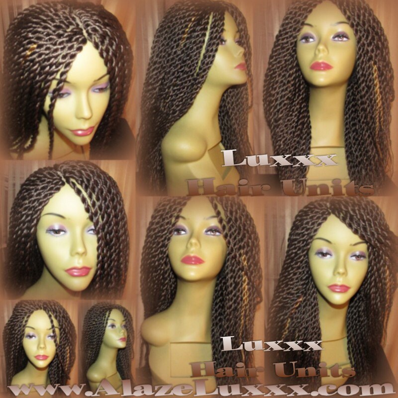 Senegalese Twist Wig  Brown 14' NEW Natural Look!  Long Glueless Lace Finish! 14' Medium Kinky Twist Box Braid Wigs Senegalese Twist Wig