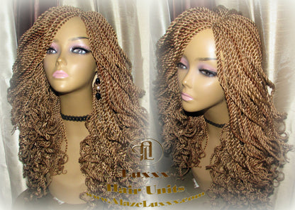 Blonde Straight Senegalese Twist Wig Unit Bombshell 18' Auburn 27 30 Curly Alopecia Natural Kinky Marley Crochet Braided Braiding Wig