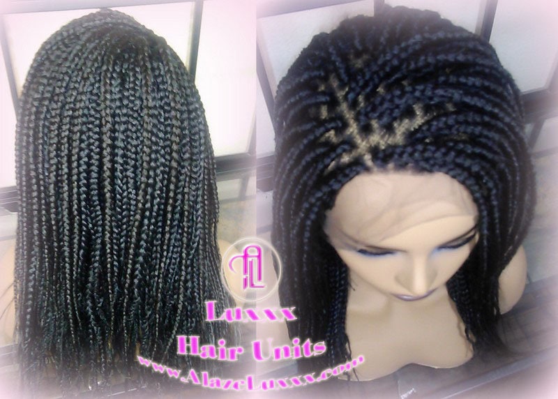 Short Black Lace Baby Hair Box Braid Wig Unit Large Medium! Glueless! Black Box Braid Wig 16in Straight Goddess Braids Lace Wig