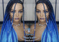 Cornrow Black Blue Ombre Lemonade Braid Wig French Braids Feed in Braids Box Braids Mermaid Unicorn Rainbow Hair