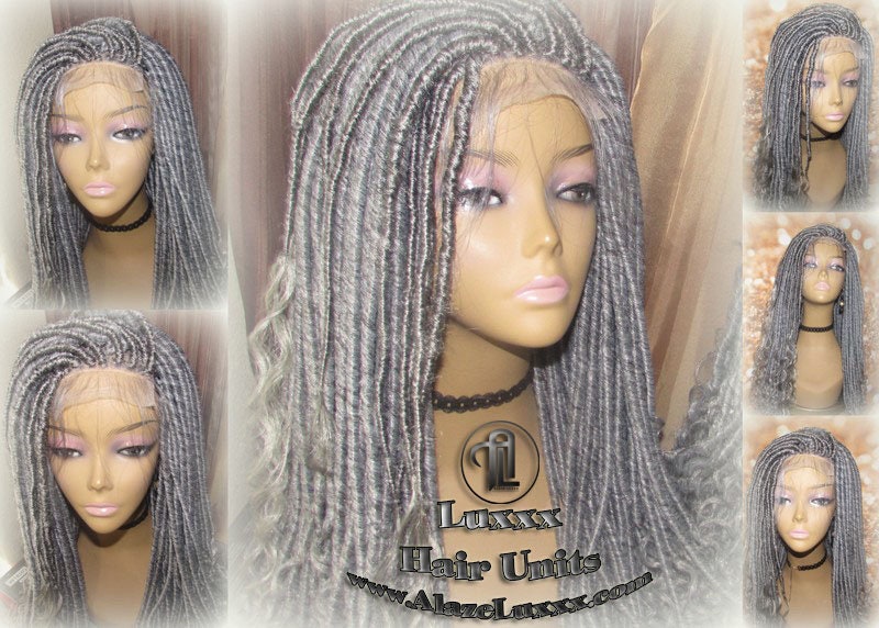 Lace Closure Straight Storm Silver Grey Gray 44 51 Platinum Gypsy Goddess Faux Dread Loc Unit Wavy Lock Crochet Freetress Model Model Wig
