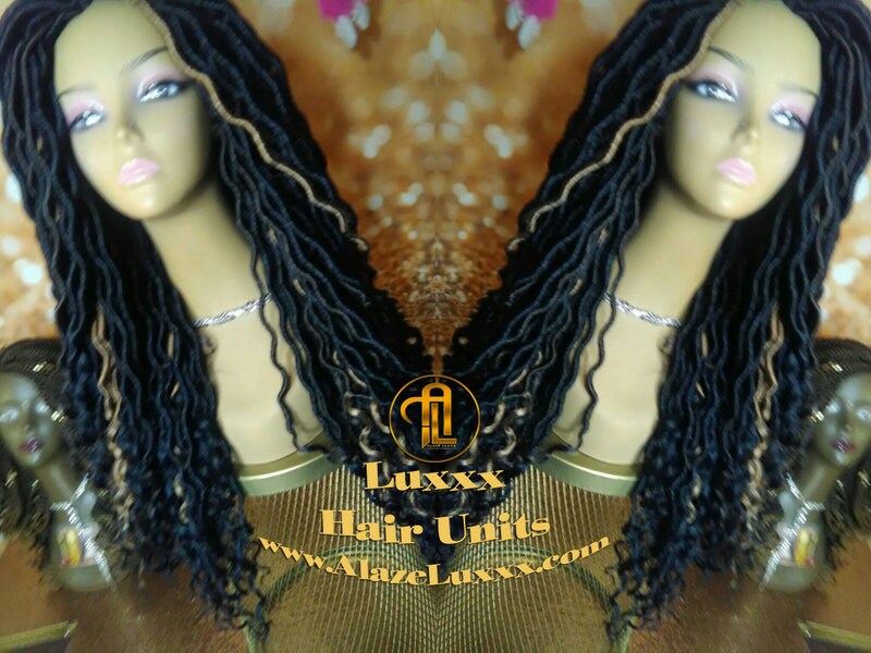 16 in Individual Goddess Faux Locs Crochet Dread Wig Wavy Black Dreads 1B Honey Blonde 27 Gypsy Gipsy Synthetic Dred Festival Bohemian Boho