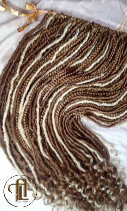Single End blonde SE 75 Piece Set Straight wavy dreads textured braid Bohemian synthetic dreadlock Soft Boho Dread Braid Hair Extension