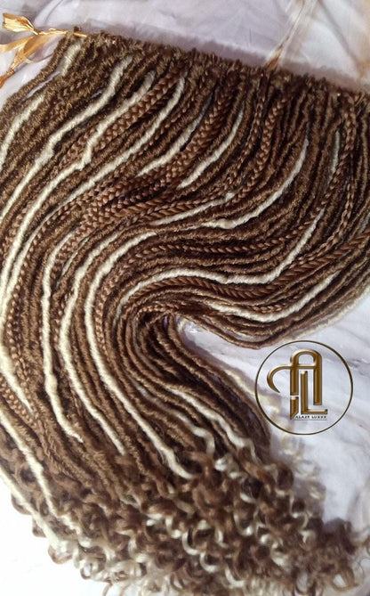 Single End blonde SE 75 Piece Set Straight wavy dreads textured braid Bohemian synthetic dreadlock Soft Boho Dread Braid Hair Extension