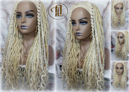 Headband Wig Blonde 613 Braids Dreads Mix Set Twist Soft Crochet Boho Dread Braid Set Bohemian extensions