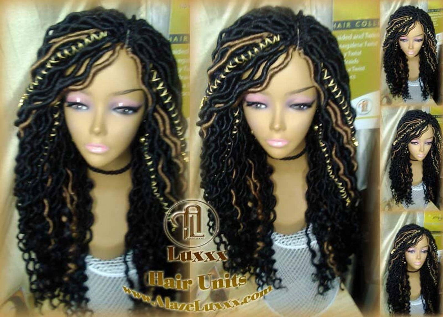 Gypsy Locs Wig Synthetic Dred Lock Bohemian Boho Crochet Braid Goddess Faux Locs Wig Black Blonde 27 Dread Wig Wavy Black Dread 1B Long