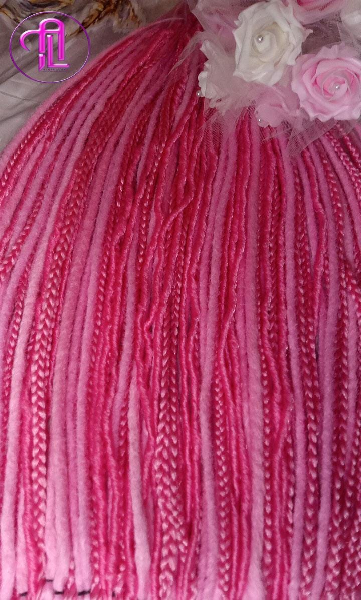 Single End Hot pink Light pink SE Set Straight wavy dreads textured braid Bohemian synthetic dreadlock Soft Boho Dread Braid Hair Extension