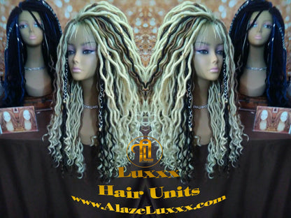Goddess Faux Dread Locs Wig Unit! Blonde #613 #27 Wavy NEW Festival! Marley Dred Dread Lock Twist Wig Crochet Rave Hair Coachella Wig