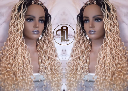Headband Wig Gypsy Bohemian 613 Goddess Faux Dread Wig 1B Black Blonde Ombre Dark Roots Marley Dred Lock Platinum Braided Wig