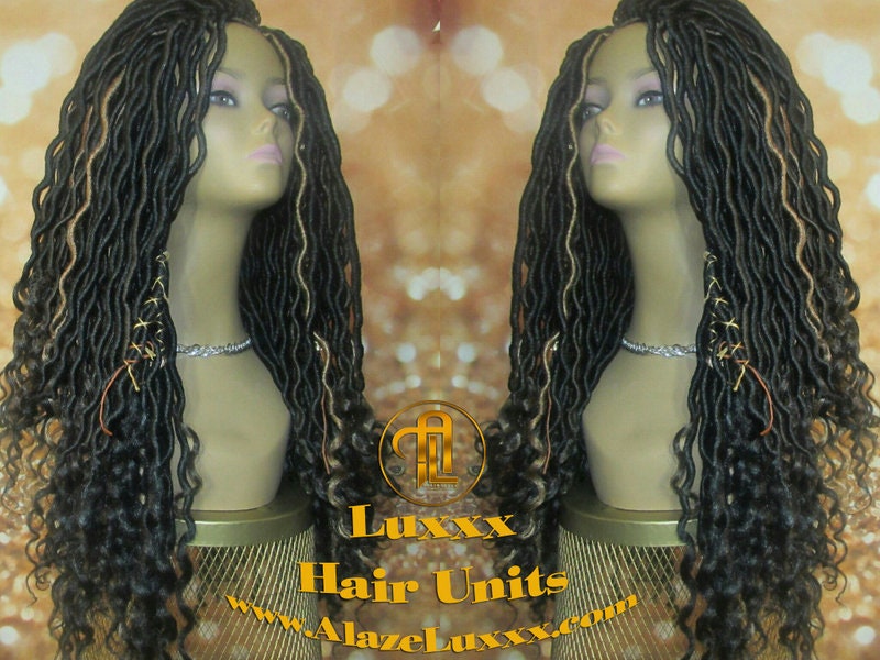 Dread Wig  Wavy Black Dreads 1B Honey Blonde 27 Gypsy Faux Synthetic Nu Goth New Marley Wool Dred Lock Carnival Hair Bohemian Boho Goddess