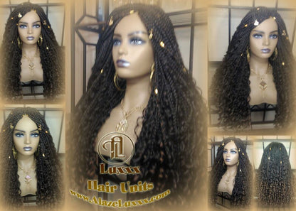 Box Braid Wig Long Brown black boho curyly box braids 1b 30 brown auburn Medium Straight bohemian gypsy  Mix Blonde Ombre SAME DAY SHIPPING