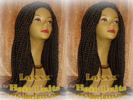 Box Braid Wig Unit 16 NEW Natural Look! Handmade Large Medium! Glueless Lace Finish! 16' Large Silky Individual Hair Braiding Braids Gang