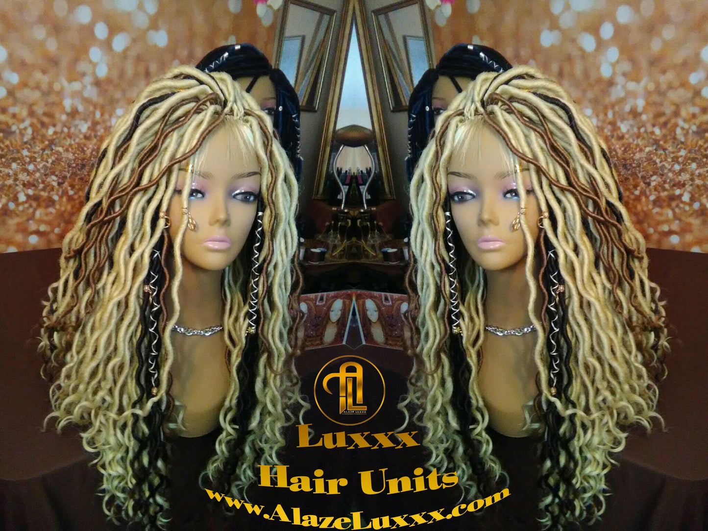 Goddess Faux Dread Locs Wig Unit! Blonde #613 #27 Wavy NEW Festival! Marley Dred Dread Lock Twist Wig Crochet Rave Hair Coachella Wig