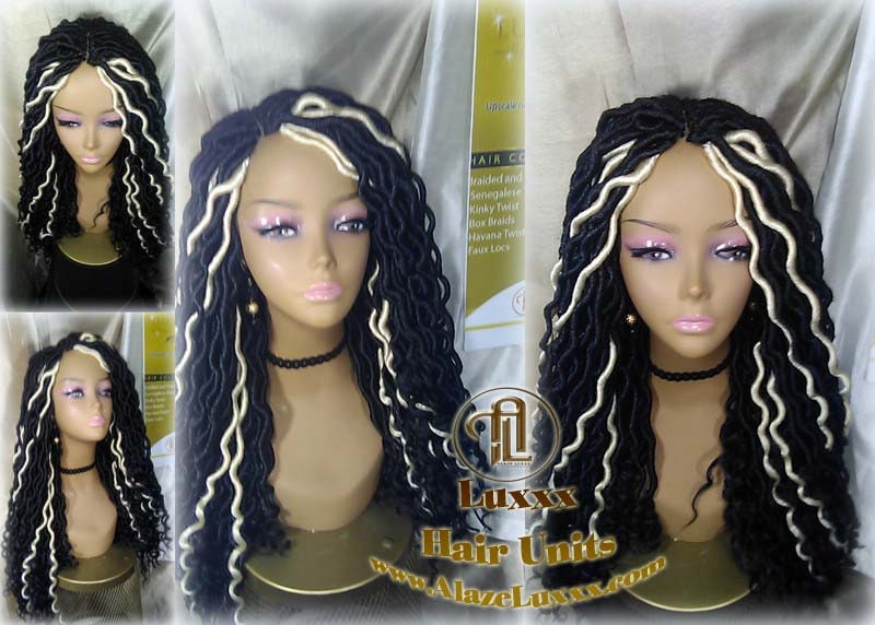 Dread Wig Black Blonde 613 Black Dread Gypsy Bohemian Boho Long Wavy Goddess Faux Locs Platinum DE SE Dred Lock Braided Wigs Distress