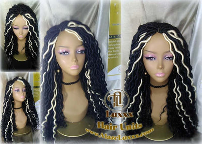 Dread Wig Black Blonde 613 Black Dread Gypsy Bohemian Boho Long Wavy Goddess Faux Locs Platinum DE SE Dred Lock Braided Wigs Distress