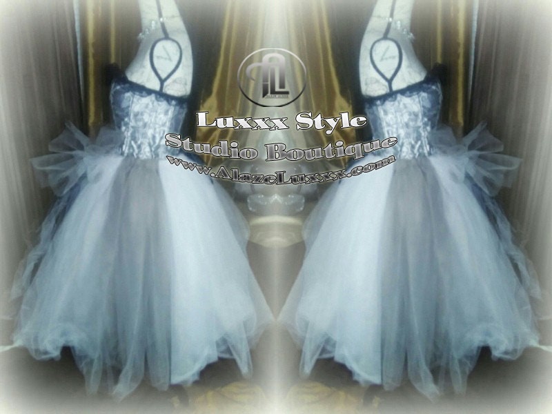 Burlesque Wedding Prom Party Dress Quinceanera Cosplay EDC RAVE Festival Silver White TuTu Tulle Corset Skirt Sweet16 Bridesmaid Homecoming