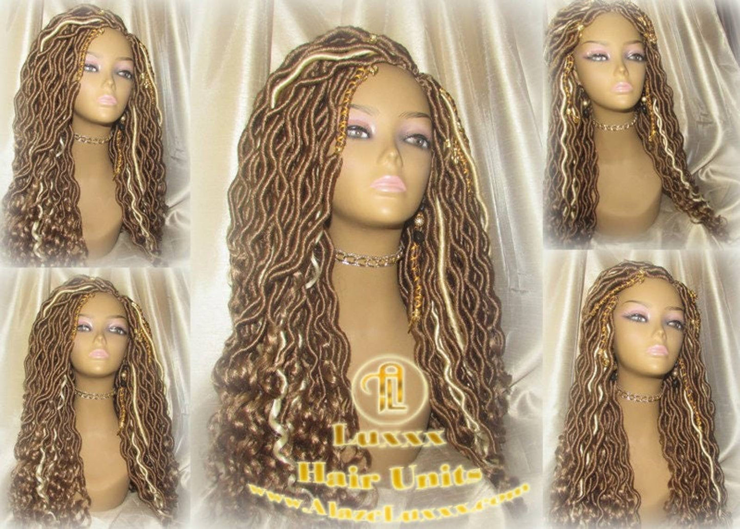 Wavy Goddess Faux Locs Blonde Honey 27 Hair Gypsy Bohemian Boho Dread Loc 613 27 DE SE Dred Lock Crochet Braided Wigs Carnival Festival Hair