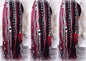 Ponytail Hair Fall Viking Extensions Black Red Elements Accents Feathers synthetic box braids renaissance hair scrunchie kawaii dreadlock