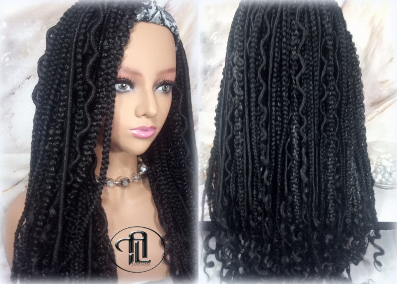 Braids Dreads Mix Headband Wig Black Set Twist Soft Crochet Boho Dread Braid Set Bohemian extensions