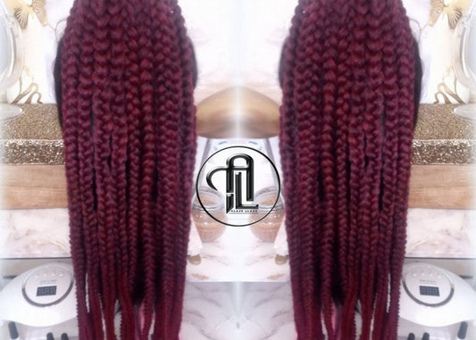 Viking Ponytail Hair Fall Extensions Ombre Black Red Burgundy Elements Accents Feathers box braids hair scrunchie Butterfly Jungle Braids