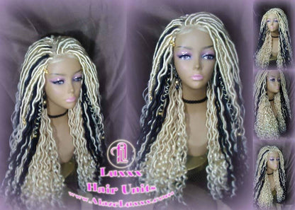 Lace Closure Wig Platinum Blonde Brown Goddess Faux Locs Baby Hair Gypsy Boho 613 Boho Braid Wig Bohemian