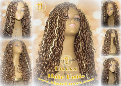 Synthetic Wig Dread Platinum Honey Blonde Gypsy Bohemian Boho Kawaii #27 #613 Wavy NEW Marley Dred  Lock Crochet Braid Wig Hair Braided Wig