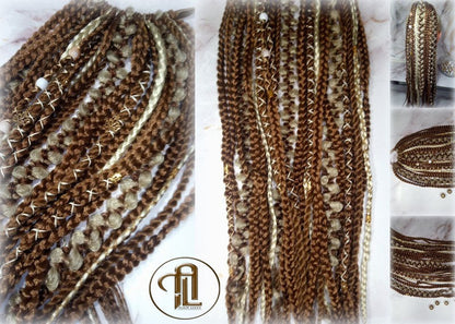 Ponytail Hair Fall Viking Renaissance Extensions Blonde Brown Elements Accents Feathers synthetic box braids hair scrunchie clipin Butterfly