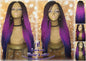 Ombre Black Pink Purple 24 Inch Long Soft Crochet Ombre High Temperature Braids Hair Synthetic Braiding Hair Extension Lakers