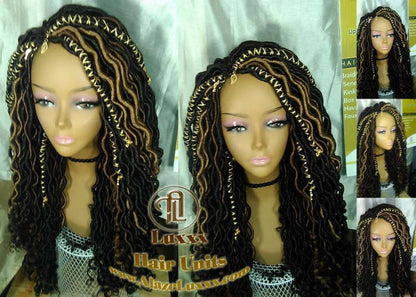 Long Braided Wigs Dread Wig Blonde 30 27 Black Wavy Goddess Faux Locs Honey Platinum DE SE Dred Lock Dread Gypsy Bohemian Boho Distress