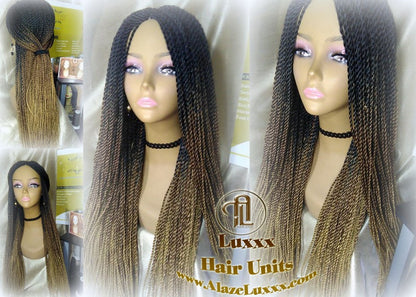 Senegalese Twist Braid Wig 26 28 Inch Long Ombre Black Brown Blonde 27 Small Crochet Braids Drag Queen Wig Synthetic Braiding Alopecia