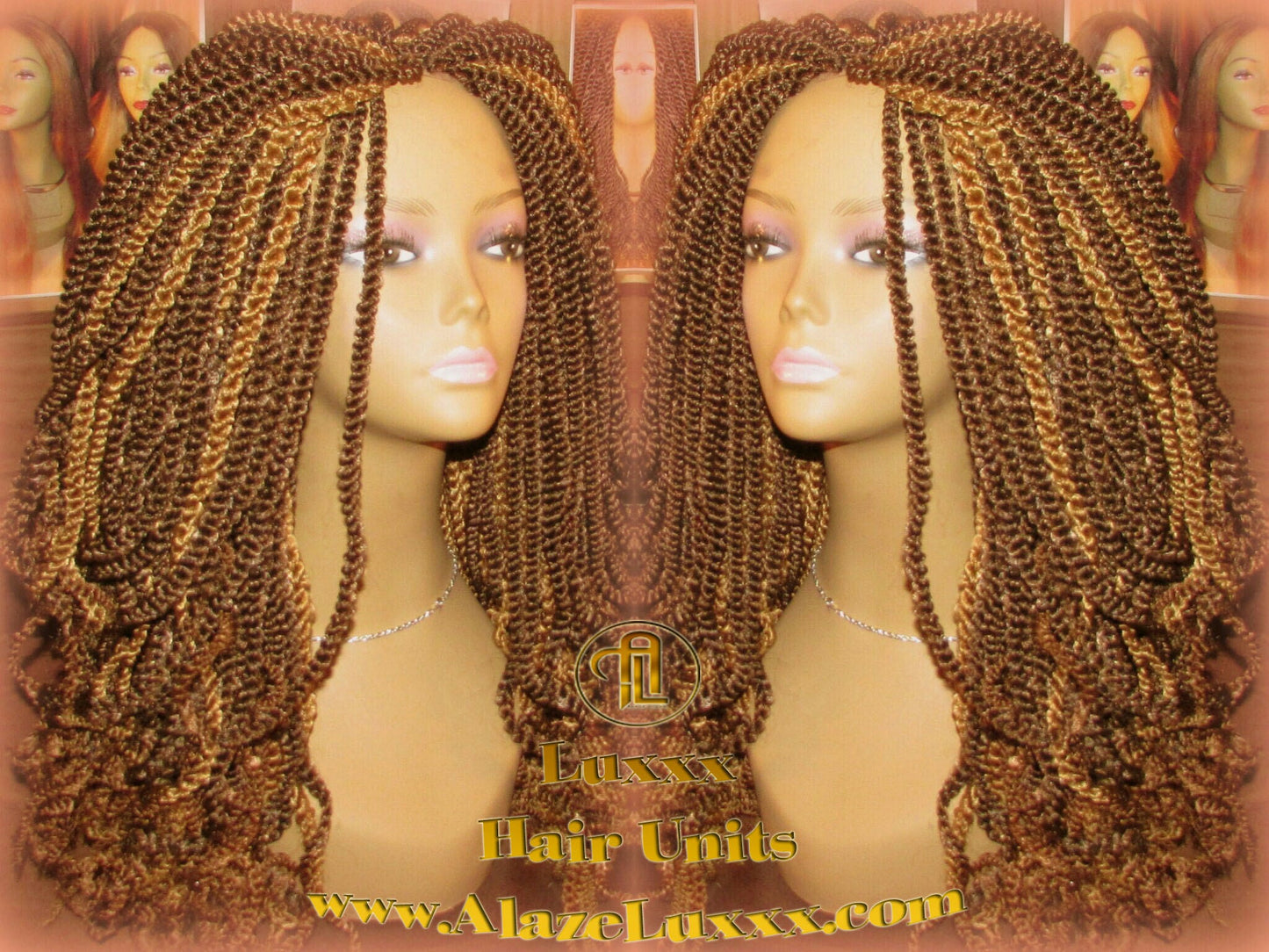 Kinky Twist Marley Twist Wig Brown Blonde 20' Handmade Unit!  NEW Natural Look! Kinky Hair Extensions 20'  Dred Lock Twist Ethnic Styles