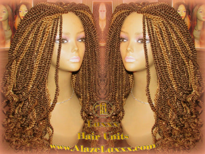 Kinky Twist Marley Twist Wig Brown Blonde 20' Handmade Unit!  NEW Natural Look! Kinky Hair Extensions 20'  Dred Lock Twist Ethnic Styles