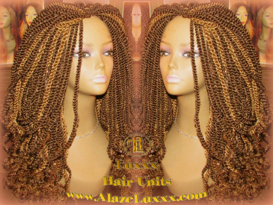 Kinky Twist Marley Twist Wig Brown Blonde 20' Handmade Unit!  NEW Natural Look! Kinky Hair Extensions 20'  Dred Lock Twist Ethnic Styles