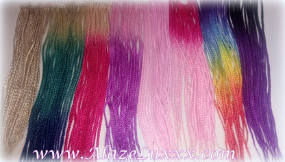 Clip in Braid Long 24 in Boho Extensions Pink Ombre Purple Blue Blonde Beige Box braiding hair Rave Festival