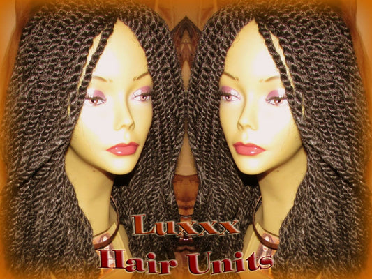 Black Kinky Twist Marley Twist Wig Unit! Curled NEW Natural Look! Glueless Lace Finish! Natural Kinky Twist Box Braid Dred Lock Twist Wig