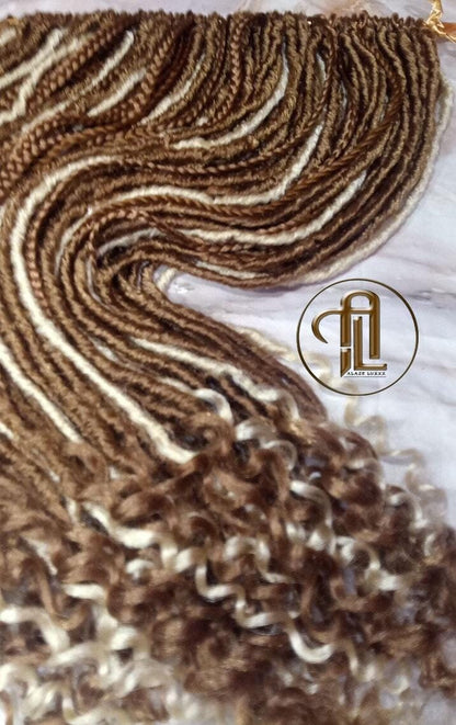 Single End blonde SE 75 Piece Set Straight wavy dreads textured braid Bohemian synthetic dreadlock Soft Boho Dread Braid Hair Extension