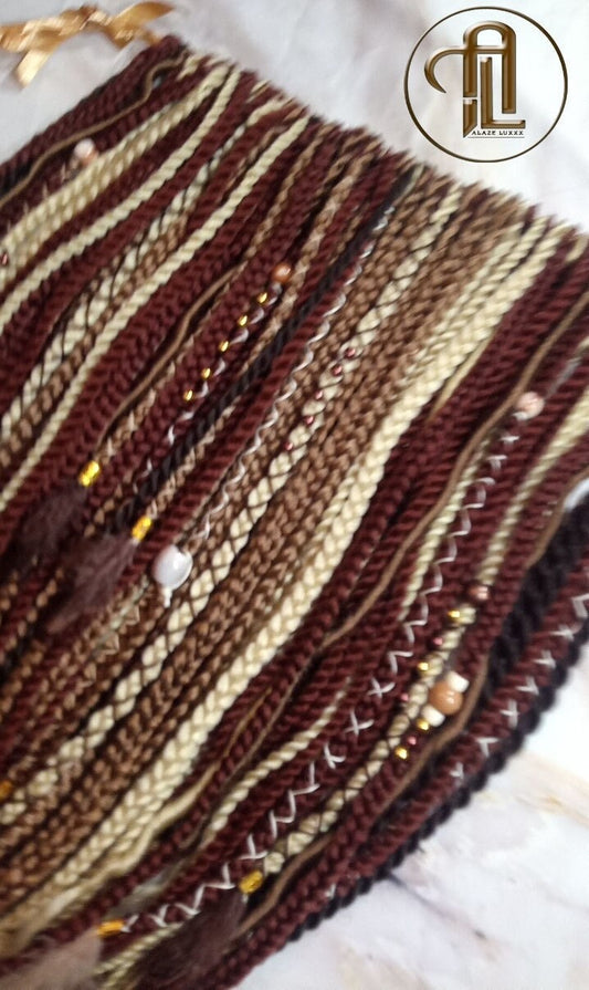Ginger Blonde Single End SE Braid Plaits Twist Set 100 Piece Set Kit Crochet Boho Mermaid Dread Hair Wrap Extensions Single Loop Dread